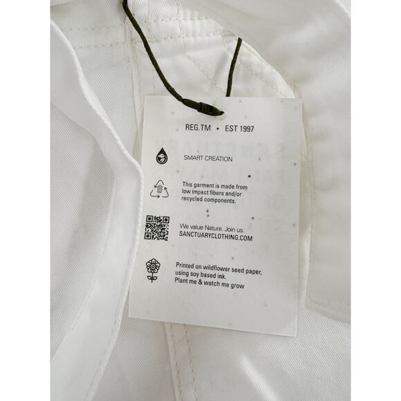 SANCTUARY Pants Size 2X / Size XXL NEW White Ivory Reissue 90s Sash Crop Pant - Picture 7 of 9